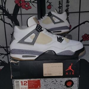 Jordan Air 4 Retro White and Cement Gray